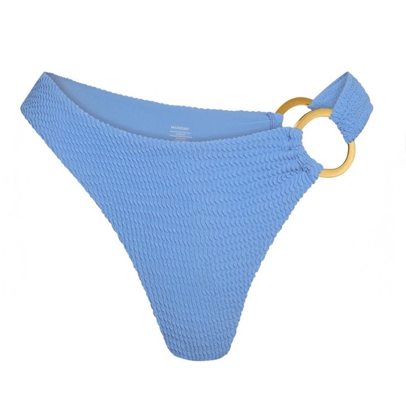 Monday Swimwear BRONTE BOTTOM - AZURE CRINKLE Size Medium - Picture 3 of 6
